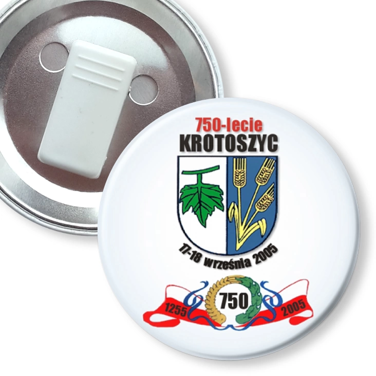 przypinka z żabką 750-lecie Krotoszyc