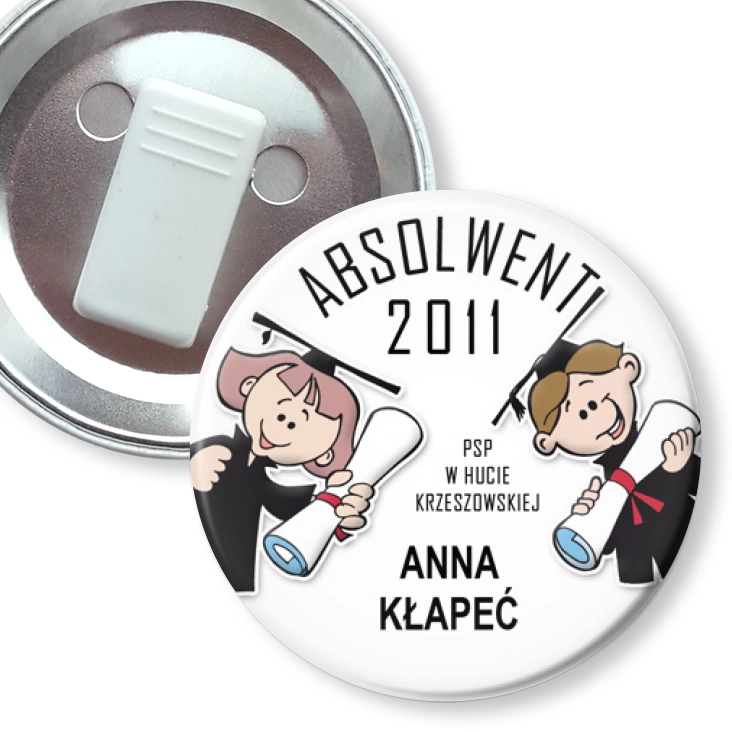 przypinka z żabką Absolwent 2011