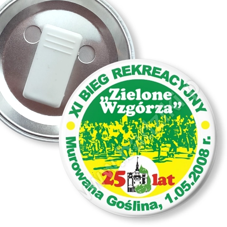 przypinka z żabką Bieg Rekreacyjny Zielone Wzgórza