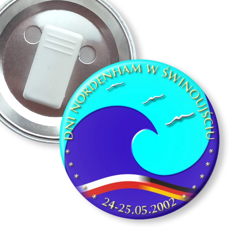 przypinka z żabką Dni Nordenham w Świnoujściu