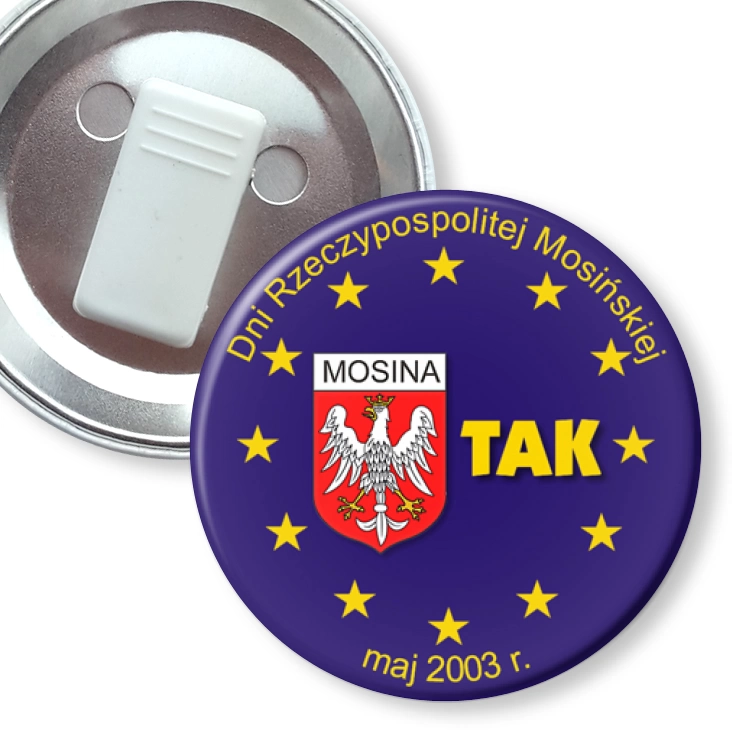 przypinka z żabką Dni Rzeczypospolitej Mosińskiej