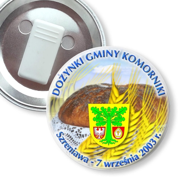 przypinka z żabką Dożynki Gminy Komorniki 2003