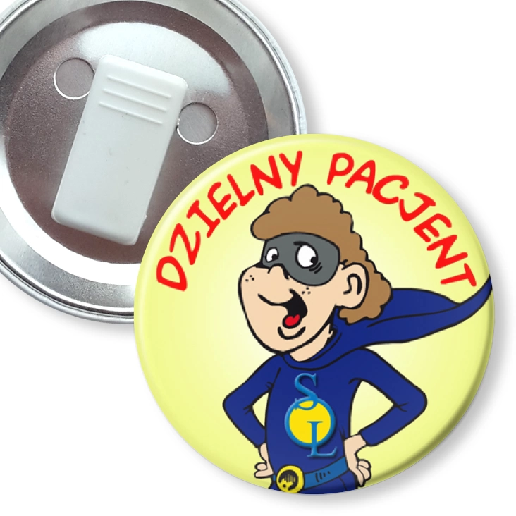 przypinka z żabką Dzielny pacjent