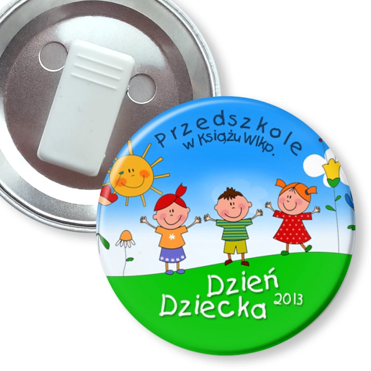 przypinka z żabką Dzień Dziecka 2013 - Przedszkole w Książu Wlkp.