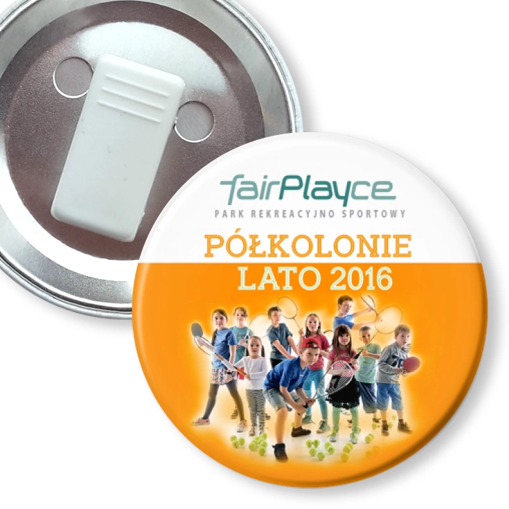 przypinka z żabką FairPlayce - Półkolonie 2016