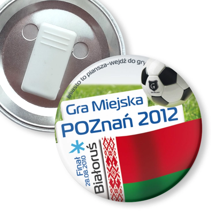 przypinka z żabką Gra Miejska - Poznań 2012 - Białoruś