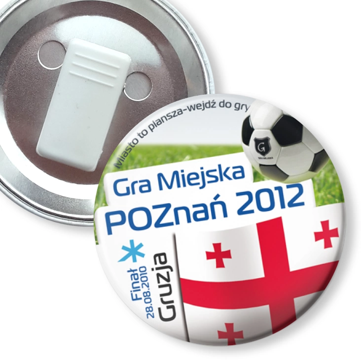 przypinka z żabką Gra Miejska - Poznań 2012 - Gruzja