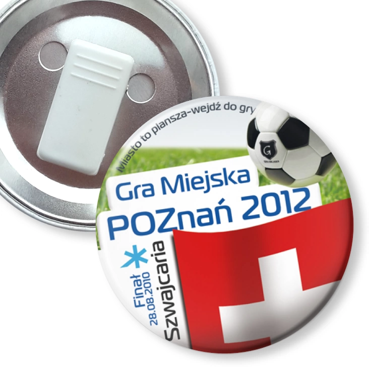 przypinka z żabką Gra Miejska - Poznań 2012 - Szwajcaria