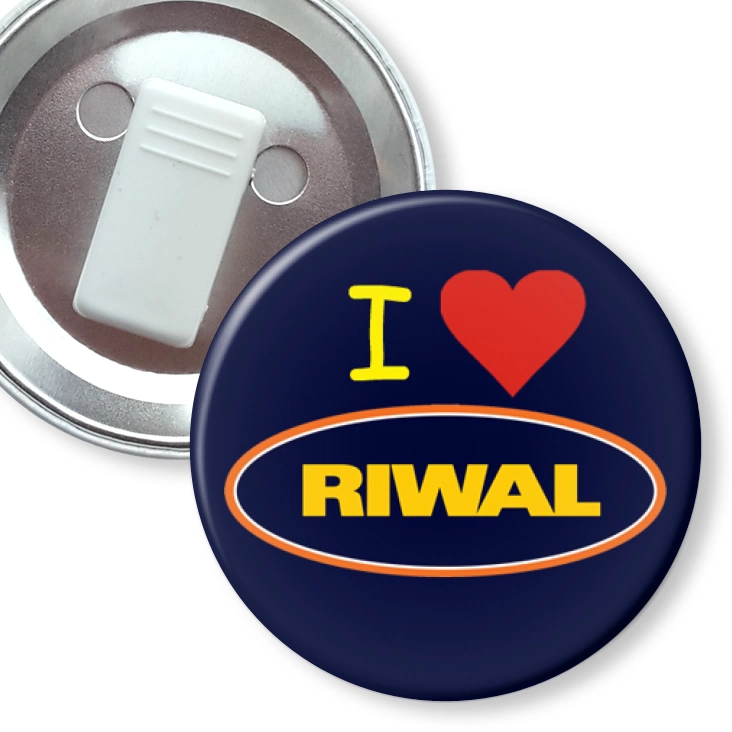 przypinka z żabką I love Rival
