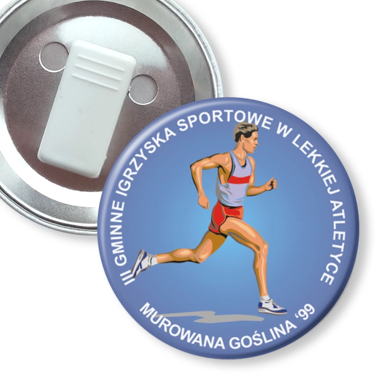 przypinka z żabką III Gminne Igrzyska Sportowe w Lekkiej Atletyce