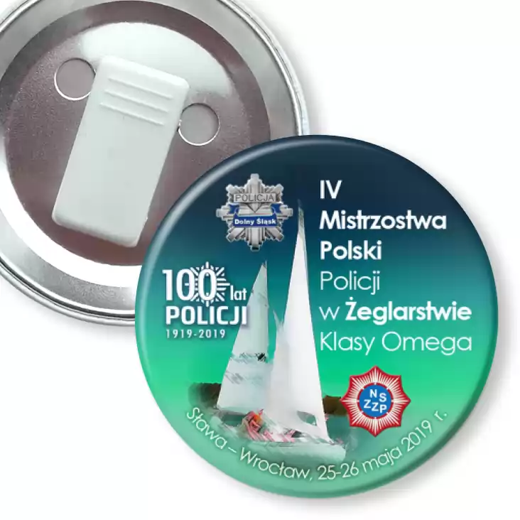 przypinka z żabką IV Mistrzostwa Polski Policji w Żeglarstwie