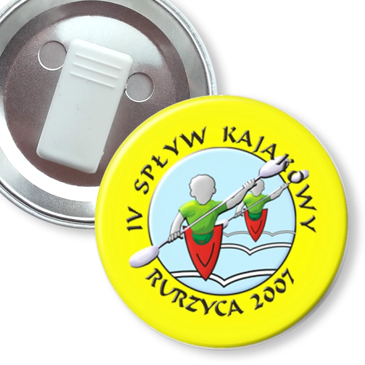 przypinka z żabką IV Spływ Kajakowy - Ryrzyca 2007