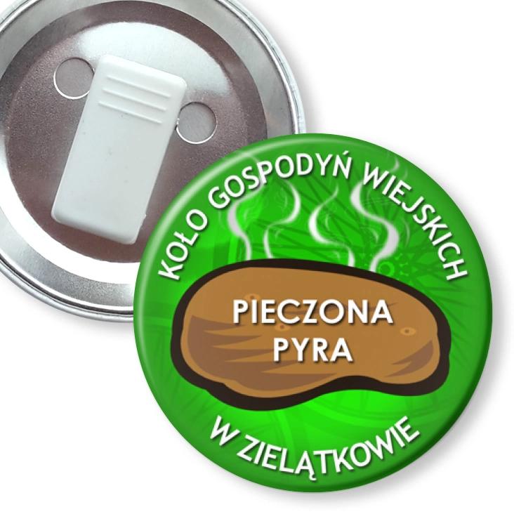 przypinka z żabką Koło Gospodyń Wiejskich