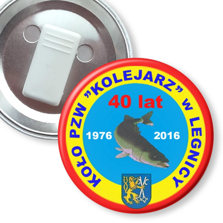 przypinka z żabką Koło KOLEJARZ Legnica