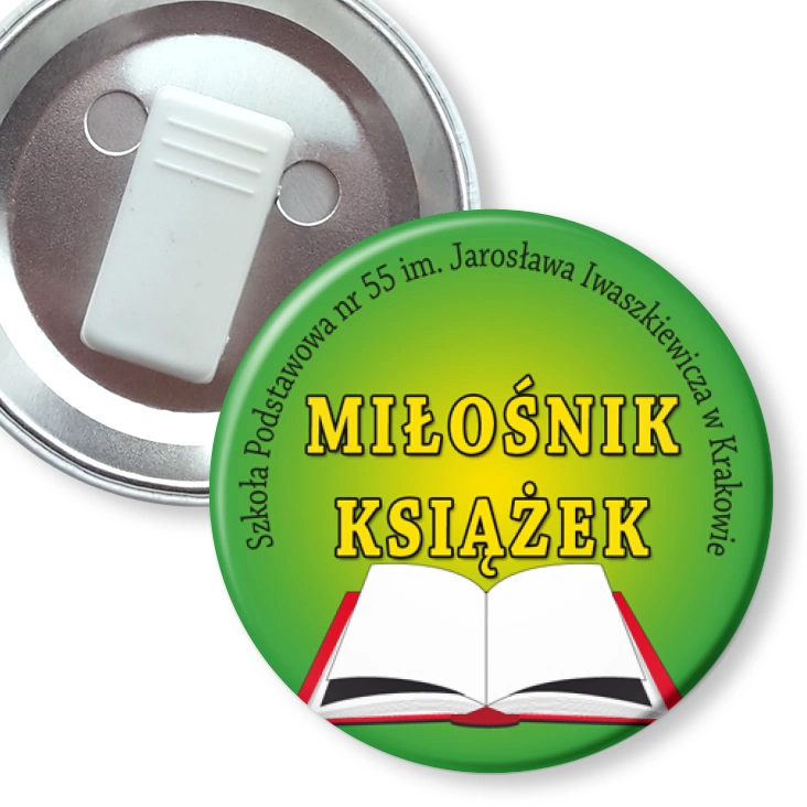 przypinka z żabką Miłośnik książek