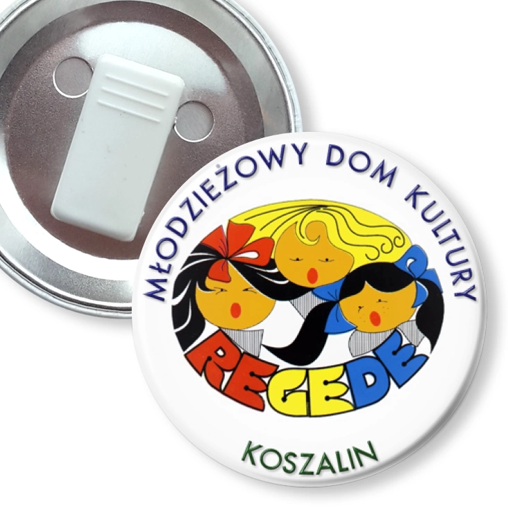 przypinka z żabką Młodzieżowy Dom Kultury