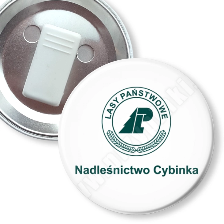 przypinka z żabką Nadleśnictwo Cybinka