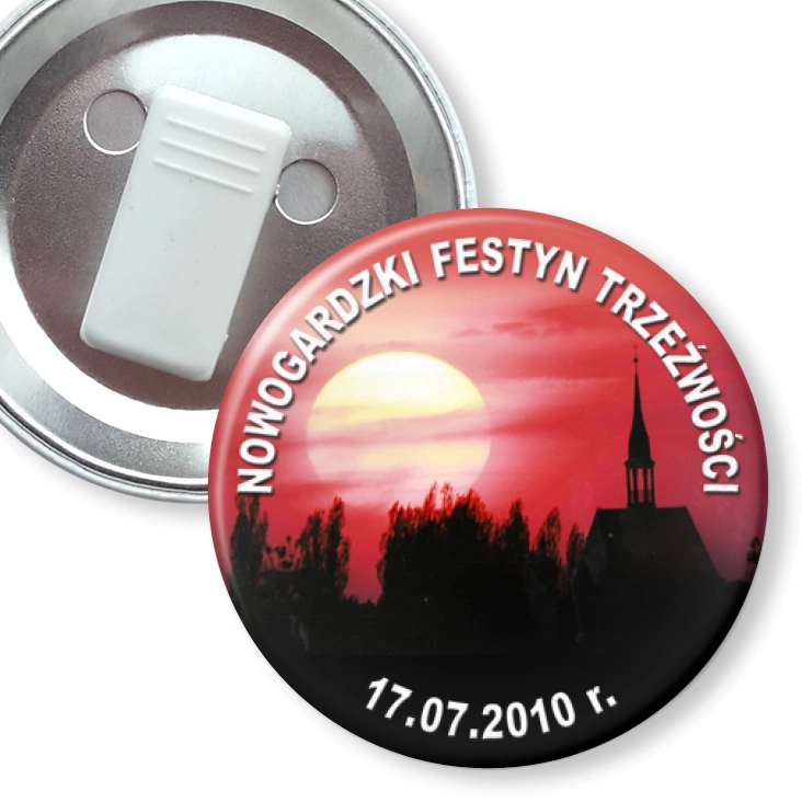 przypinka z żabką Nowogardzki Festyn Trzeźwości