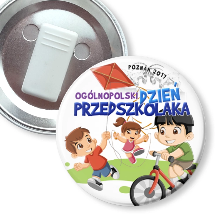 przypinka z żabką Ogólnopolski Dzień Przedszkolaka 2017