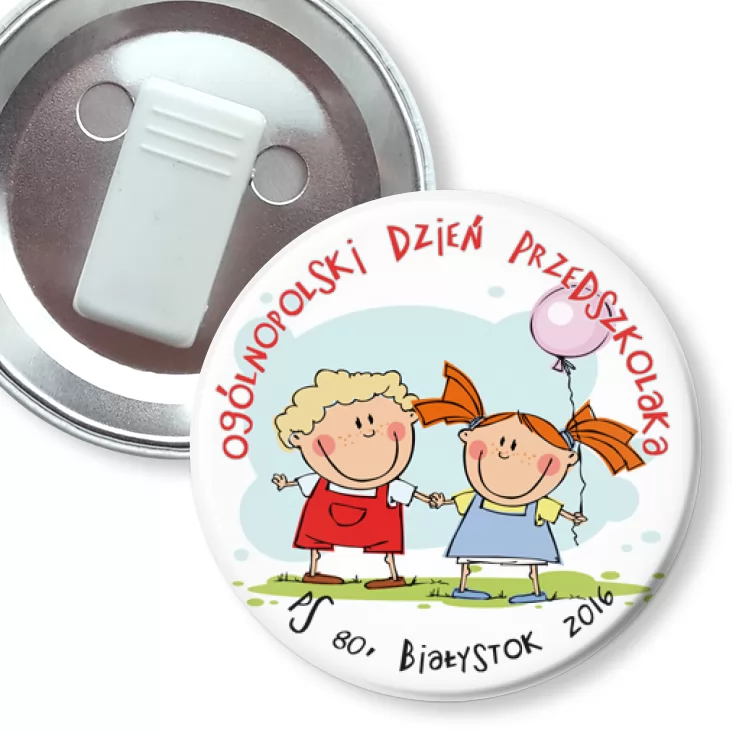 przypinka z żabką Ogólnopolski Dzień Przedszkolaka