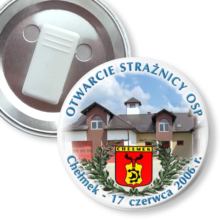 przypinka z żabką Otwarcie Strażnicy OSP - Chełmek 2006