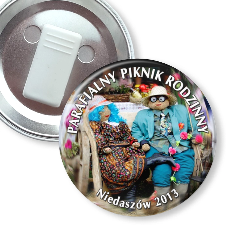 przypinka z żabką Parafialny Piknik Rodzinny - Niedaszów 2013