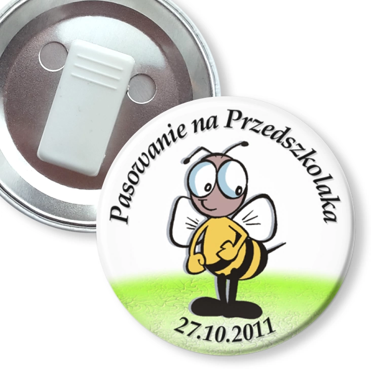 przypinka z żabką Pasowanie na przedszkolaka