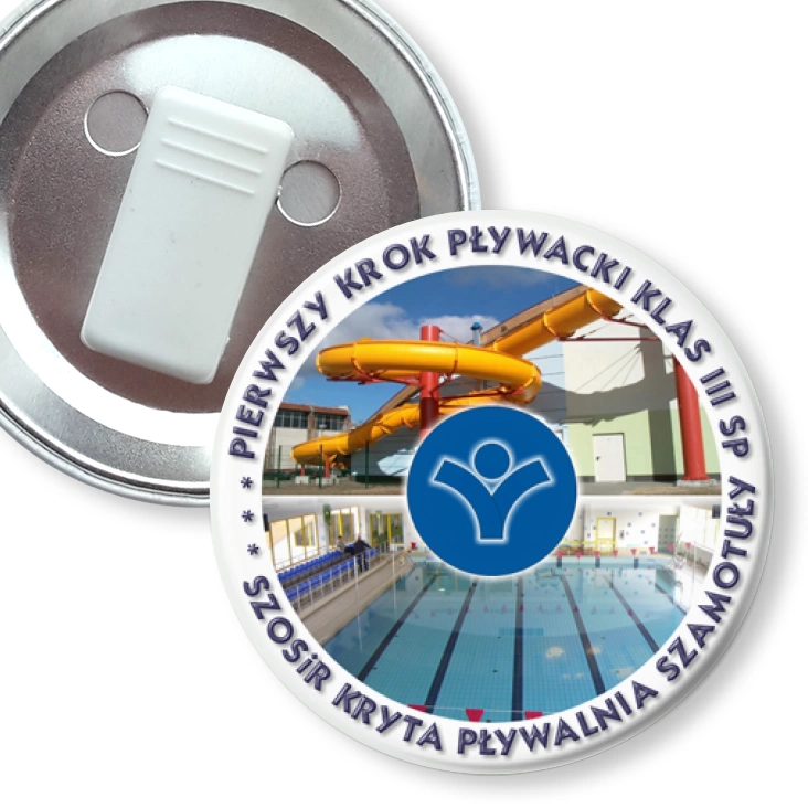 przypinka z żabką Pierwszy Krok Pływacki Klas III SP w Szamotułach