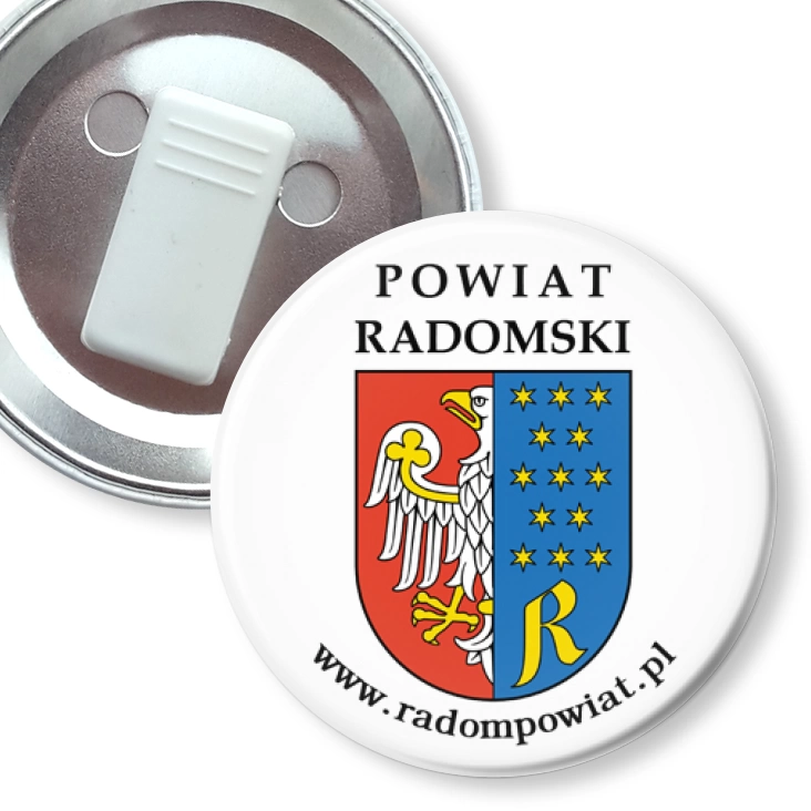 przypinka z żabką Powiat Radomski