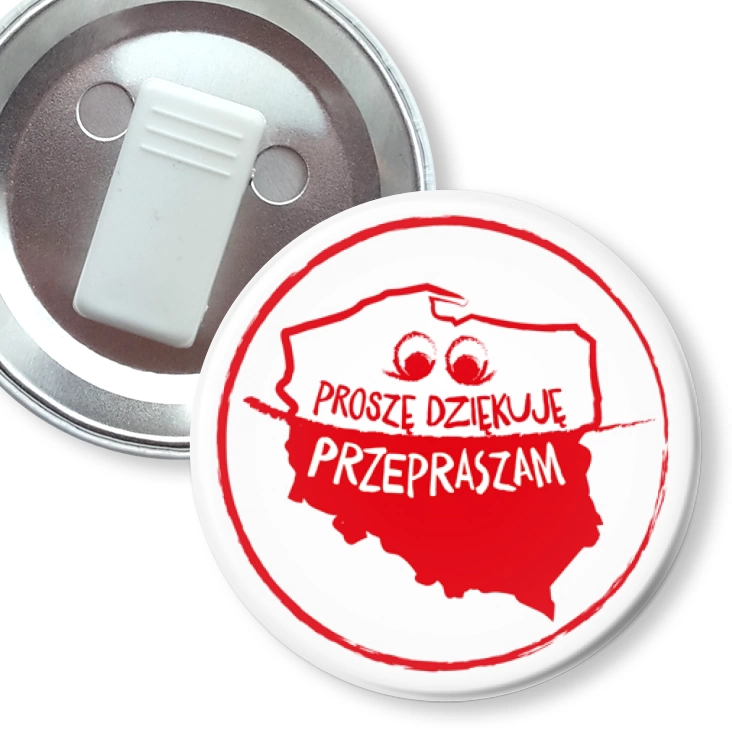 przypinka z żabką Proszę Dziękuję Przepraszam