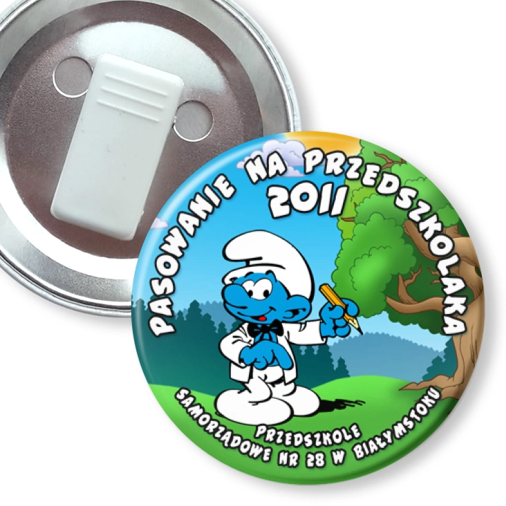 przypinka z żabką Przedszkole nr 28 w Białymstoku