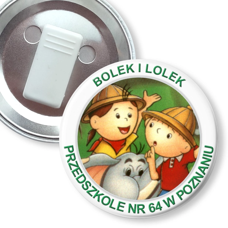 przypinka z żabką Przedszkole nr 64 w Poznaniu