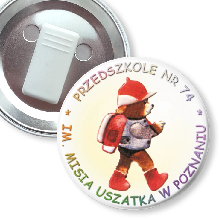 przypinka z żabką Przedszkole nr 74