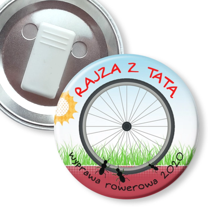 przypinka z żabką Rajza z tatą