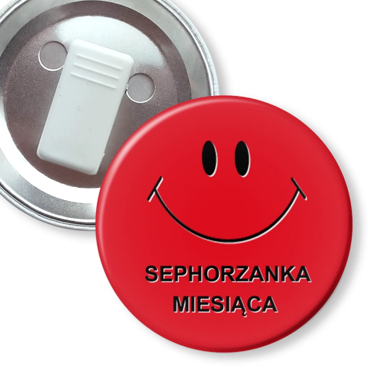 przypinka z żabką Sephorzanka miesiąca