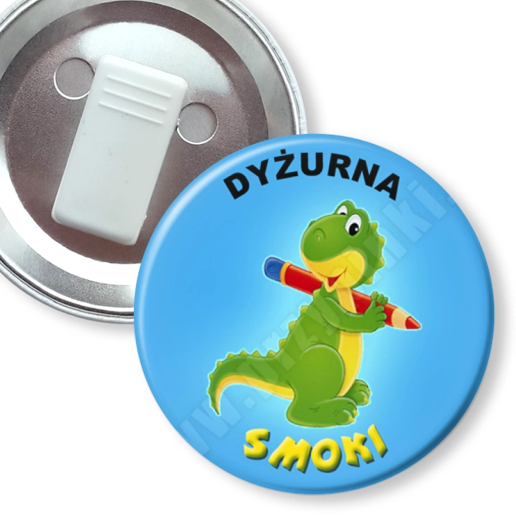 przypinka z żabką Smoki - dyżurny przedszkola