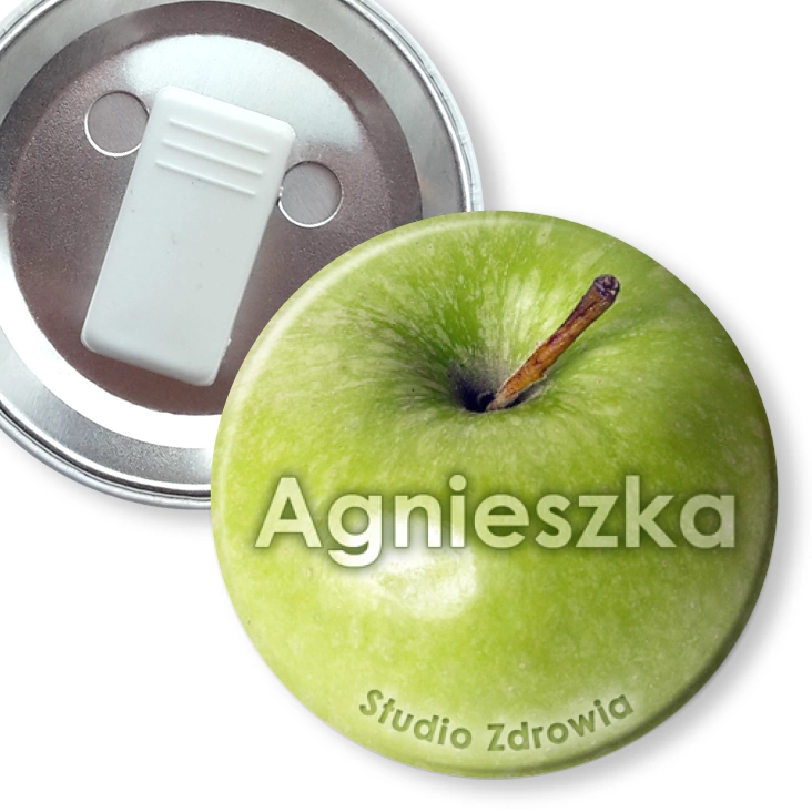 przypinka z żabką Studio Zdrowia