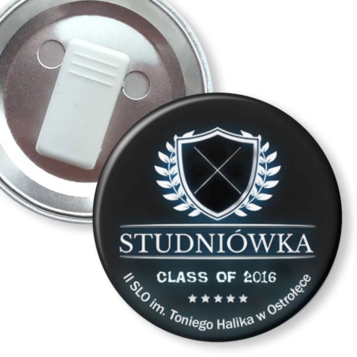 przypinka z żabką Studniówka - II SLO