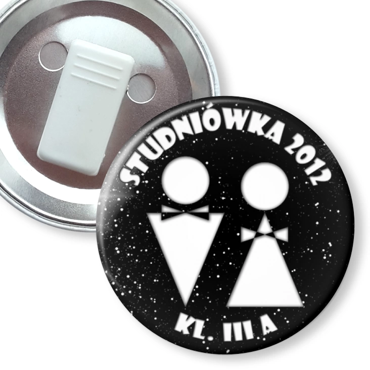 przypinka z żabką Studniówka - kl. III A