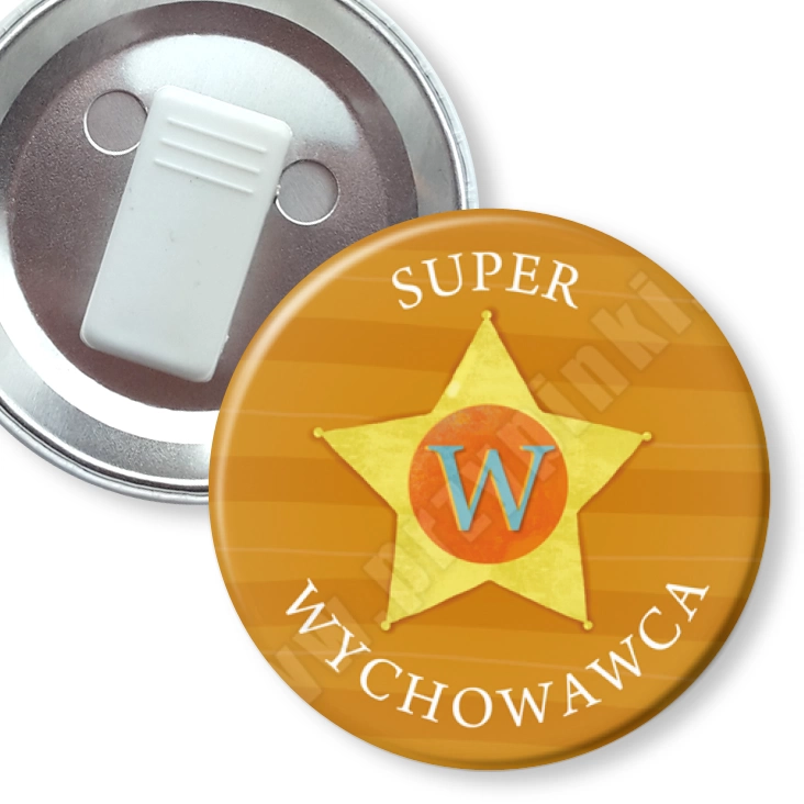 przypinka z żabką Super Wychowawca