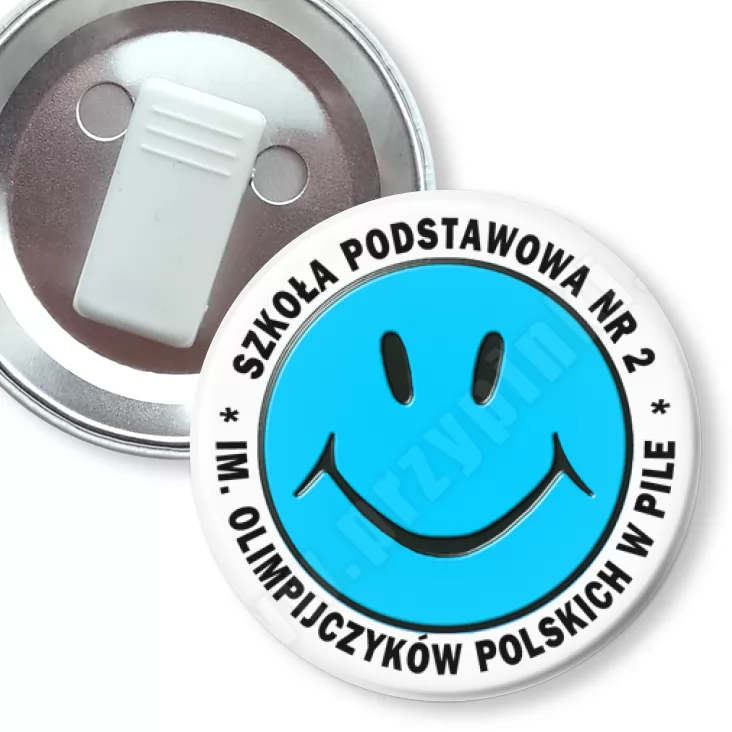 przypinka z żabką Szkoła Podstawowa nr 2 w Pile
