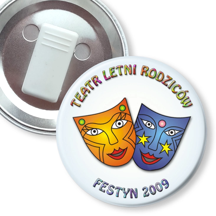 przypinka z żabką Teatr Letni Rodziców
