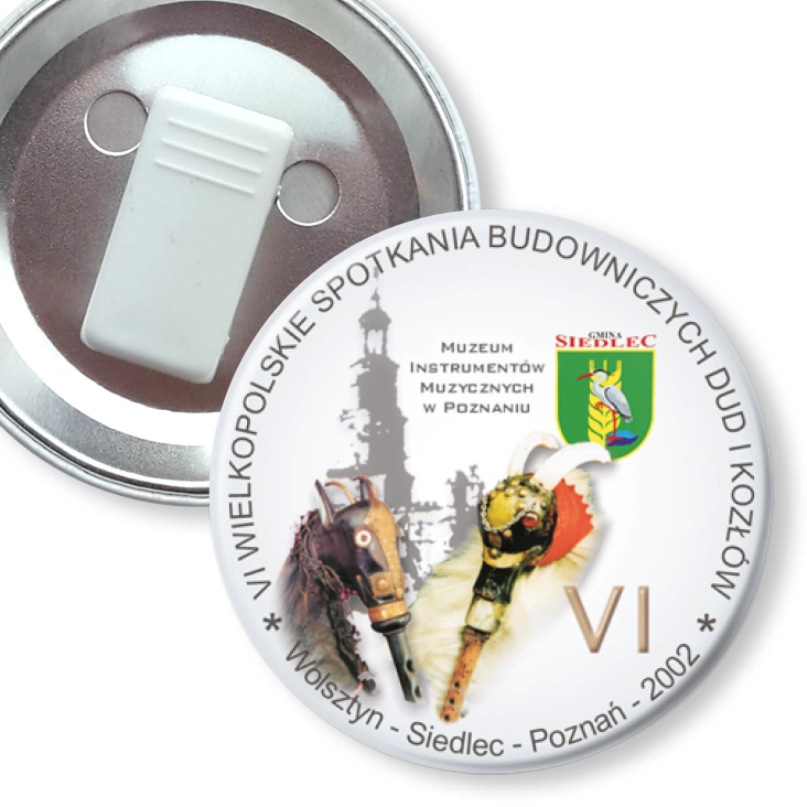 przypinka z żabką VI Wielkopolskie Spotkania Budowniczych Dud i Kozłów