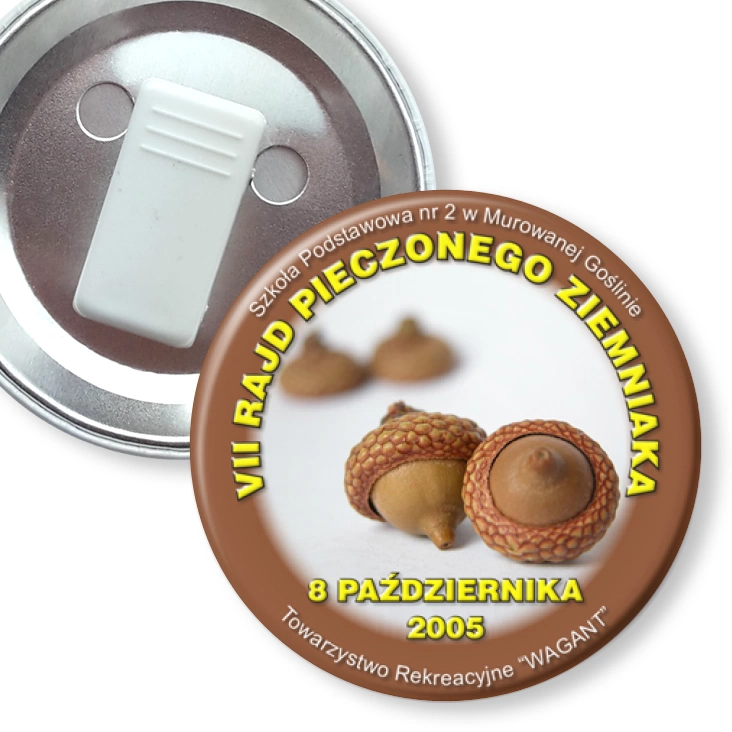 przypinka z żabką VII Rajd Pieczonego Ziemniaka