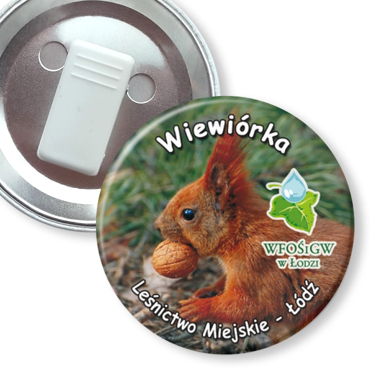 przypinka z żabką Wiewiórka