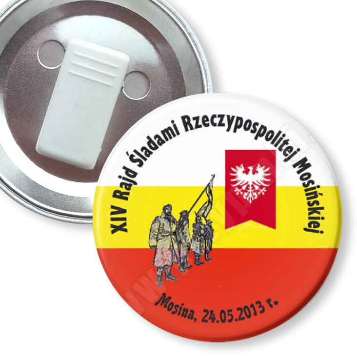 przypinka z żabką XIV Rajd Śladami Rzeczypospolitej Mosińskiej