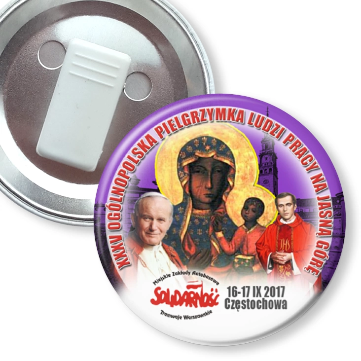 przypinka z żabką XXXV Ogólnopolska Pielgrzymka Ludzi Pracy