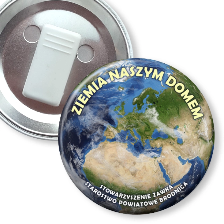 przypinka z żabką Ziemia naszym domem