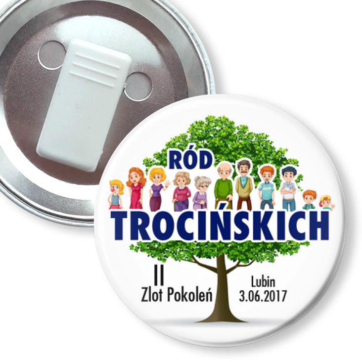 przypinka z żabką Zjazd rodziny Trocińskich