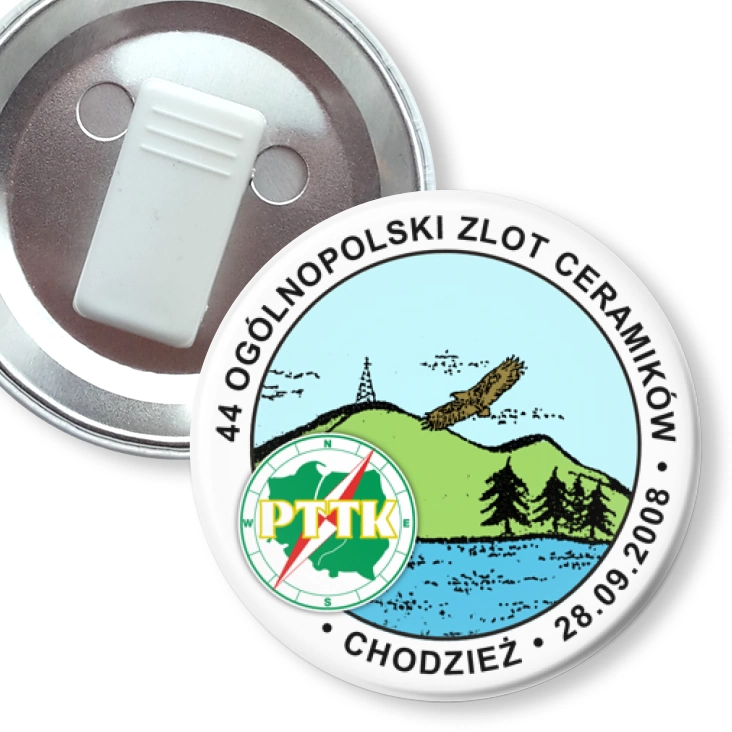 przypinka z żabką PTTK Chodzież - Ogólnopolski Zlot Ceramików